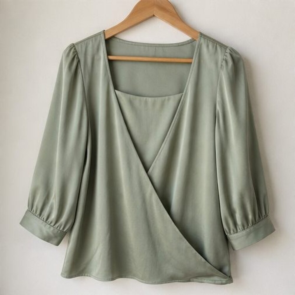 Sage Puff Sleeve Top